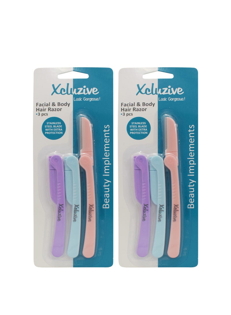 X/Z Face & Body Hair Razor 3 Pcs X2 Value Pack